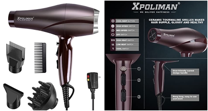 Xpoliman Professional Salon Hair Dryer with AC Motor