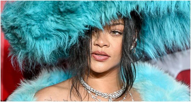 Rihanna Channels Early 2000s Glam With Spiky Updo and Baby Bangs